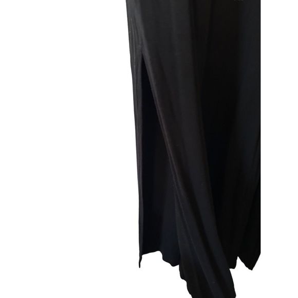 BLDWN Abbot Dress Black Sleeveless Cozy Maxi Dress Crewneck Cotton Slits Size XS - Picture 8 of 11